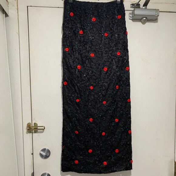 VINTAGE MAXI PENCIL LACE SKIRTS SIZE 26 - Picture 3 of 8